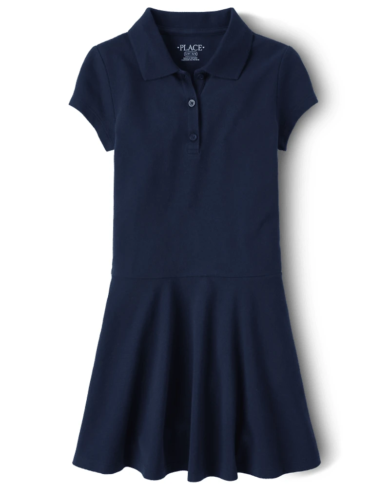 Girls Uniform Soft Pique Polo Dress