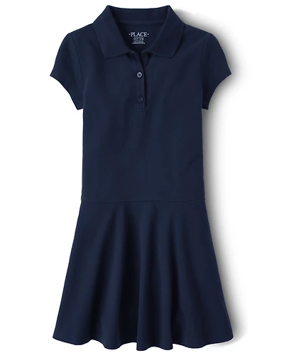 Girls Uniform Soft Pique Polo Dress