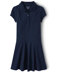 Girls Uniform Soft Pique Polo Dress