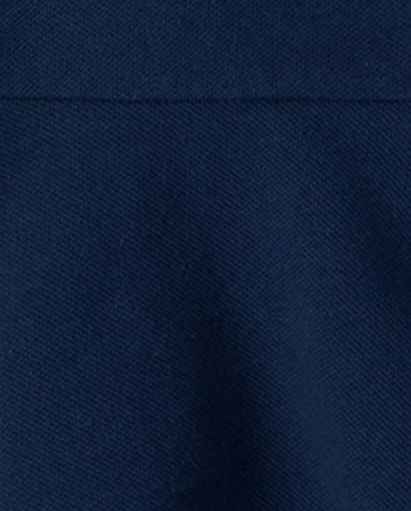 Robe polo en piqué à manches longues pour fille