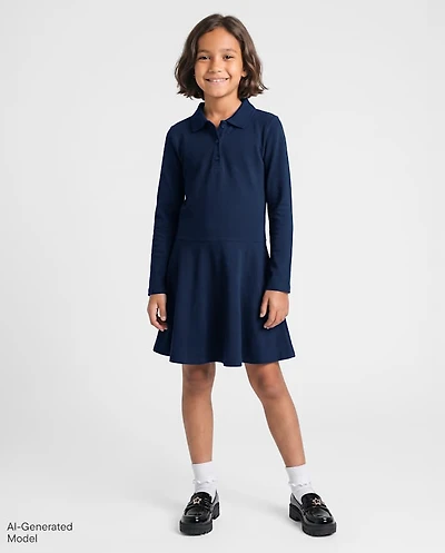 Girls Uniform Soft Pique Polo Dress