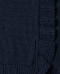 Girls Ruffle Open Front Cardigan