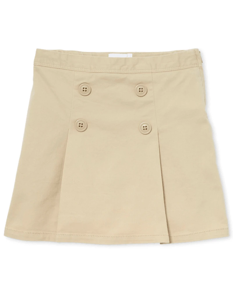Girls Uniform Stretch Button Skort