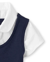 Girls Uniform Ponte Knit 2 1 Dress