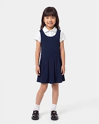 Girls Uniform Ponte Knit 2 1 Dress