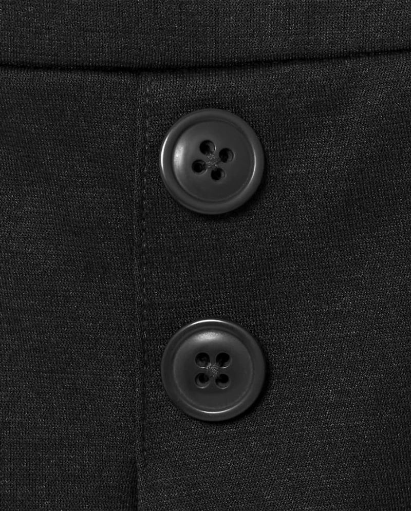 Toddler Girls Uniform Ponte Knit Button Skort