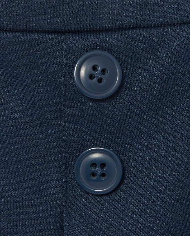 Toddler Girls Uniform Ponte Knit Button Skort