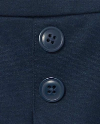 Toddler Girls Uniform Ponte Knit Button Skort