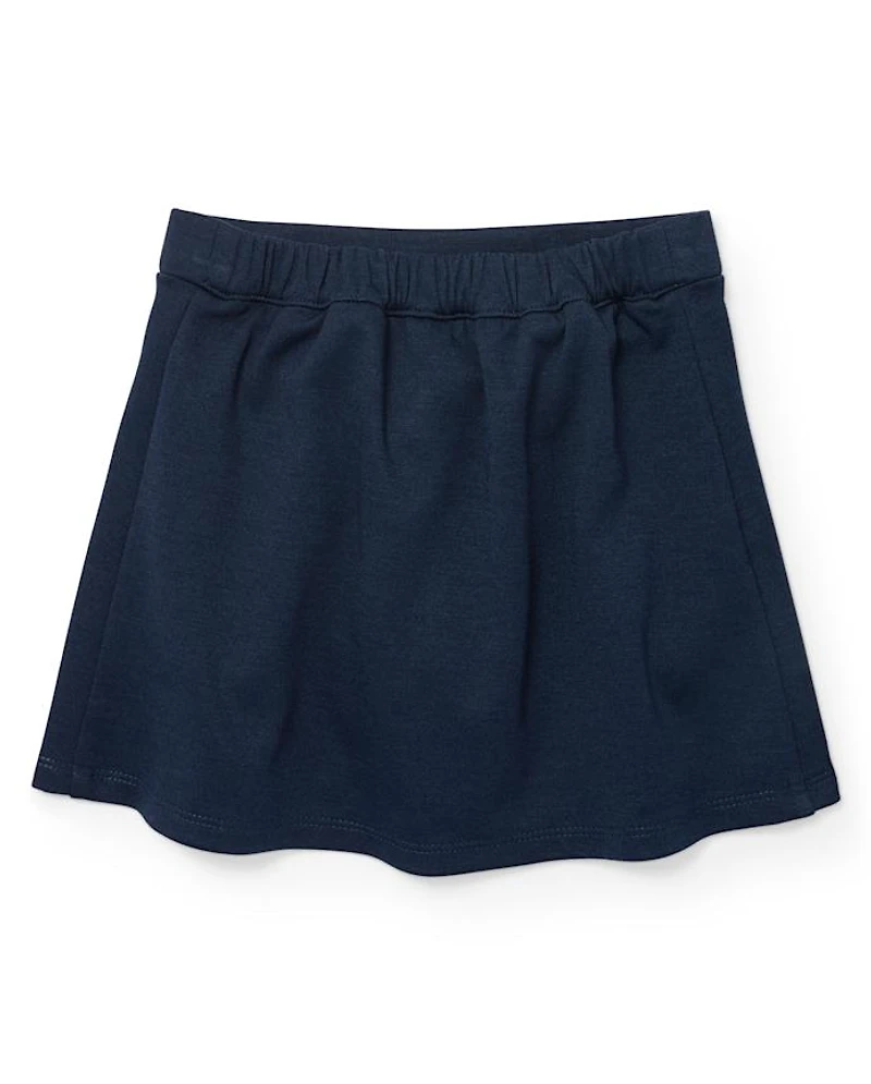Toddler Girls Uniform Ponte Knit Button Skort