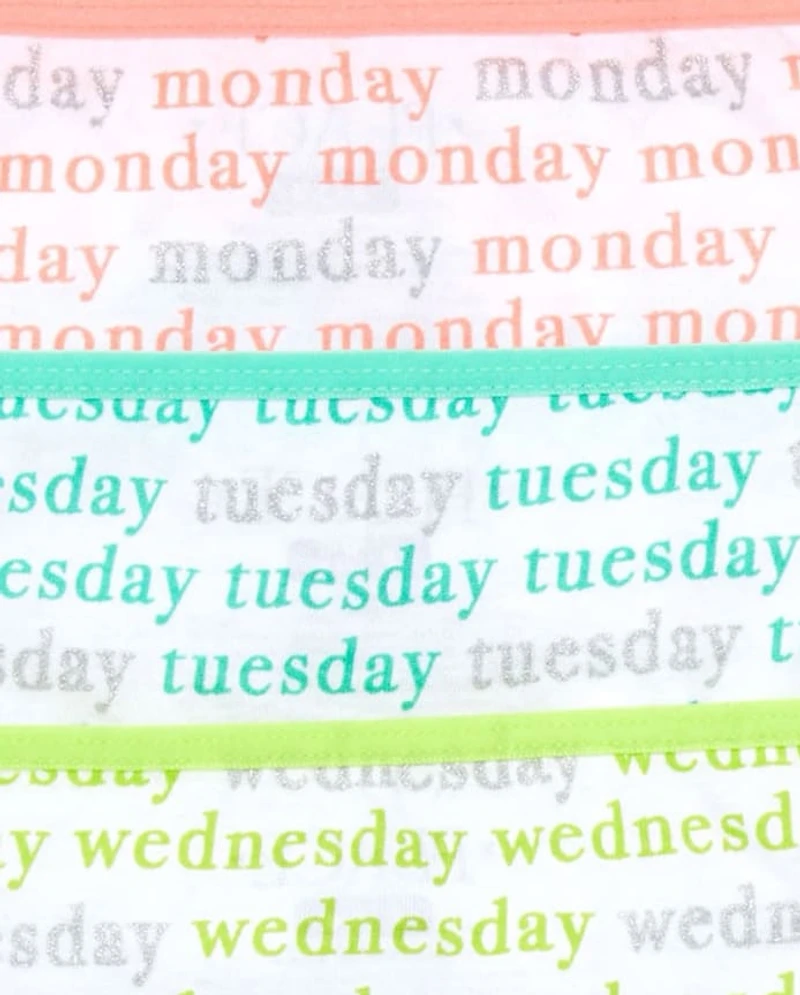 Girls Days Of The Week Glitter Underwear 7-Pack