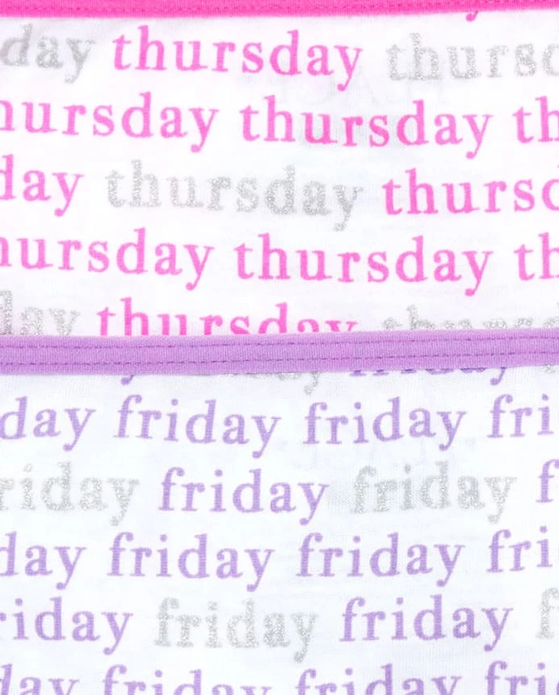 Girls Days Of The Week Glitter Underwear 7-Pack