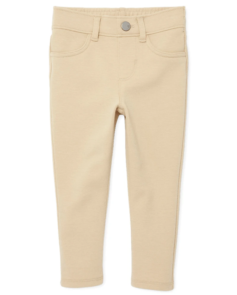 Toddler Girls Uniform Ponte Knit Pull On Jeggings