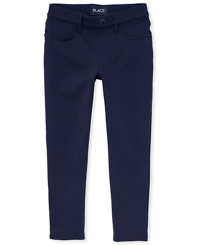 Girls Uniform Ponte Knit Pull On Jeggings