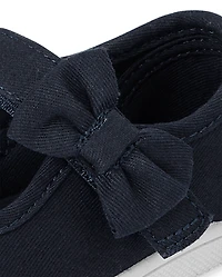 Toddler Girls Bow Strap Canvas Sneakers