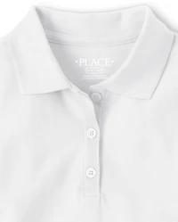 Girls Uniform Soft Stretch Pique Polo