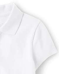 Girls Uniform Soft Stretch Pique Polo