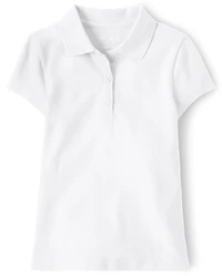 Girls Uniform Soft Stretch Pique Polo