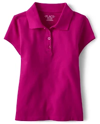 Girls Uniform Soft Stretch Pique Polo