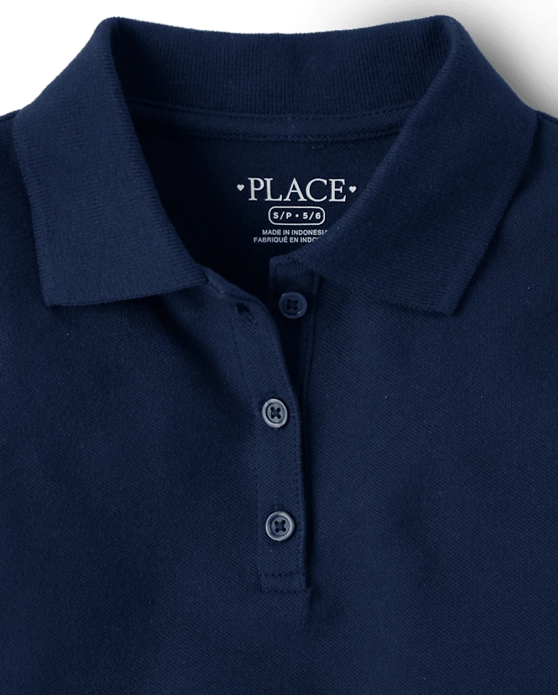 Girls Uniform Soft Stretch Pique Polo
