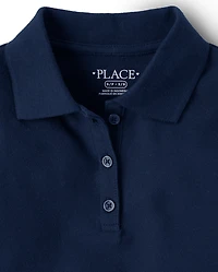 Girls Uniform Soft Stretch Pique Polo