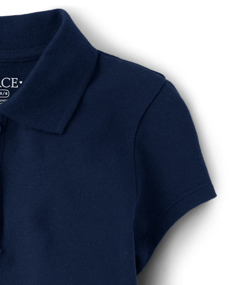 Girls Uniform Soft Stretch Pique Polo