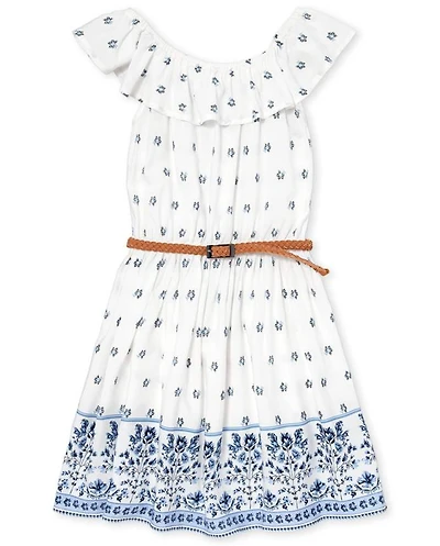 Girls Floral Ruffle Dress
