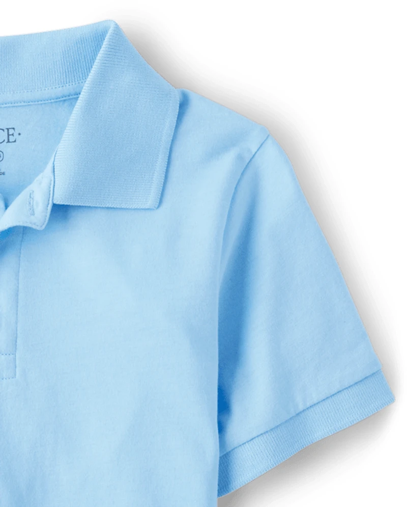 Polo en jersey doux d'uniforme pour garçon
