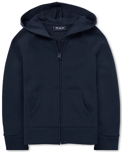 Sweat à capuche zippé Uniform French Terry pour fille