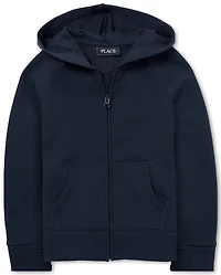 Sweat à capuche zippé Uniform French Terry pour fille