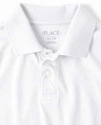 Polo en jersey doux pour uniforme garçon