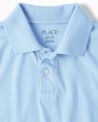 Polo en jersey doux pour uniforme garçon