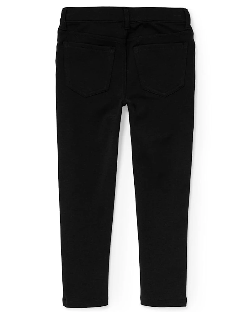 Jeggings en maille ponte à enfiler pour uniformes de filles