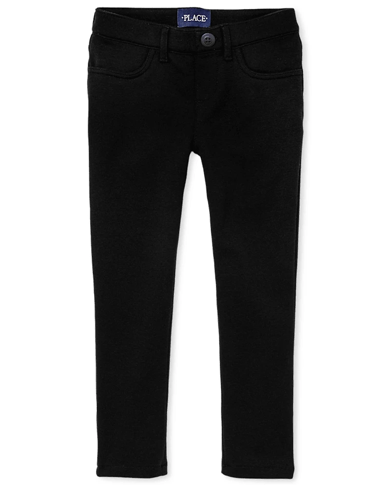 Jeggings en maille ponte à enfiler pour uniformes de filles