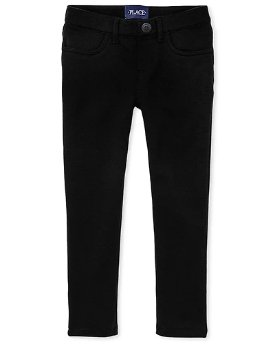 Jeggings en maille ponte à enfiler pour uniformes de filles