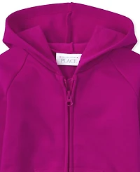 Toddler Girls Fleece Zip Up Hoodie