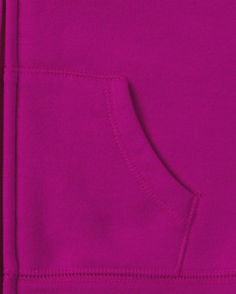 Toddler Girls Fleece Zip Up Hoodie
