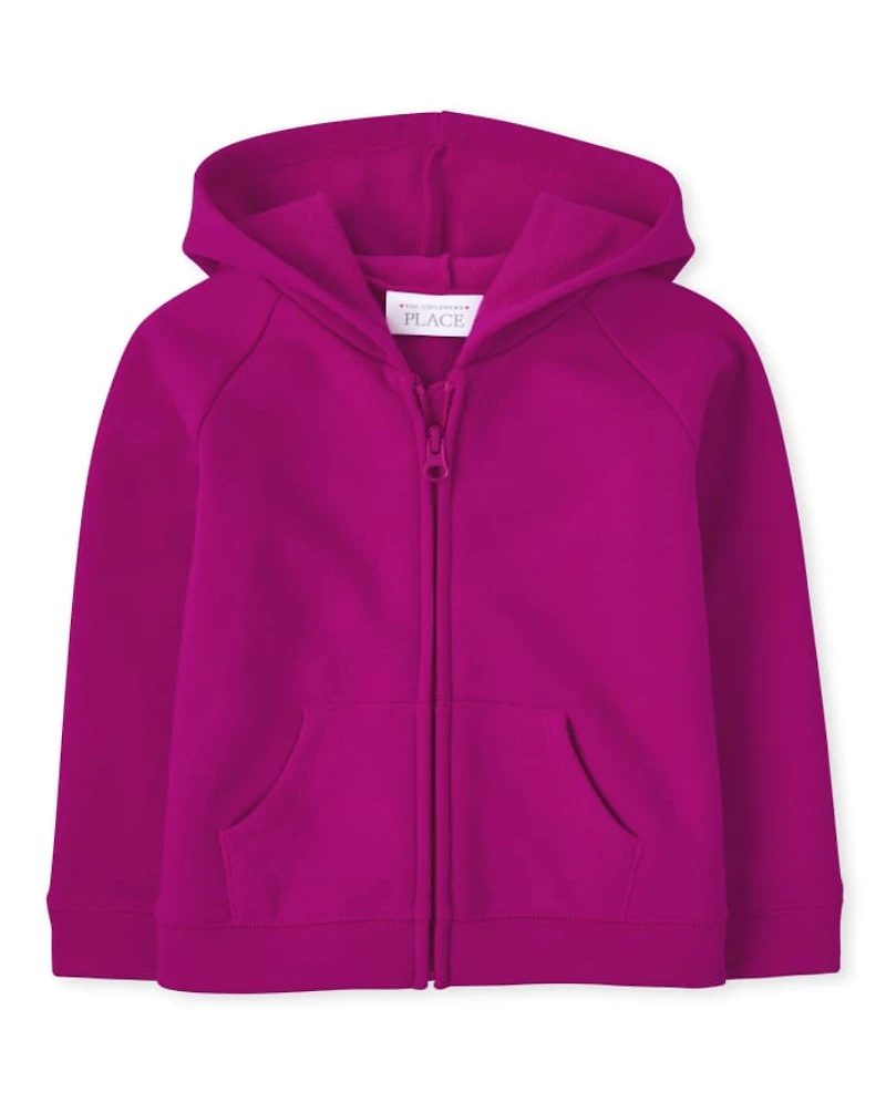 Toddler Girls Fleece Zip Up Hoodie