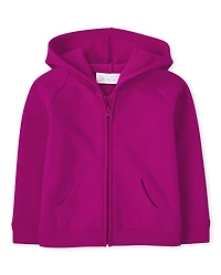 Toddler Girls Fleece Zip Up Hoodie