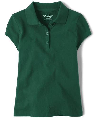 Polo uniforme en jersey doux pour fille