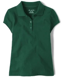Polo uniforme en jersey doux pour fille