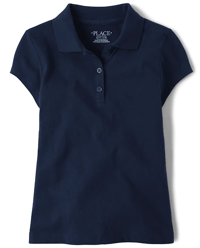 Polo uniforme en jersey doux pour fille