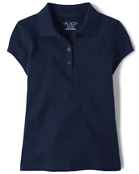Polo uniforme en jersey doux pour fille