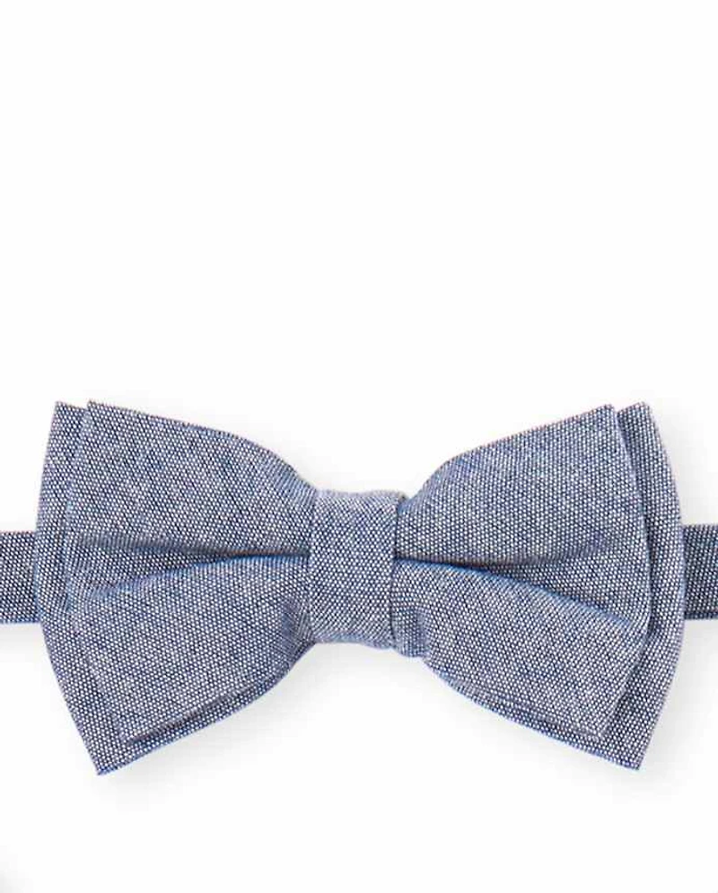 Ensemble noeud papillon et bretelles assortis en chambray pour garçon