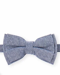 Ensemble noeud papillon et bretelles assortis en chambray pour garçon