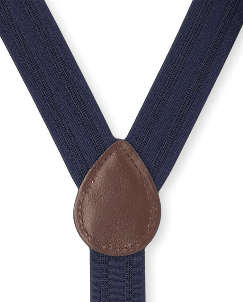 Ensemble nœud papillon et bretelles assortis en chambray pour tout-petit garçon