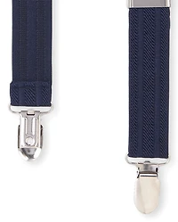 Toddler Boys Chambray Matching Bow Tie And Suspenders Set