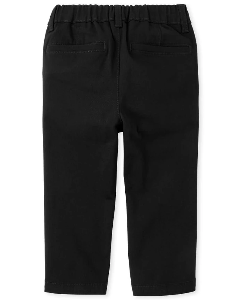 Pantalon chino skinny stretch pour uniforme de bébé et petit garçon