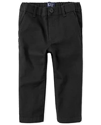 Pantalon chino skinny stretch pour uniforme de bébé et petit garçon