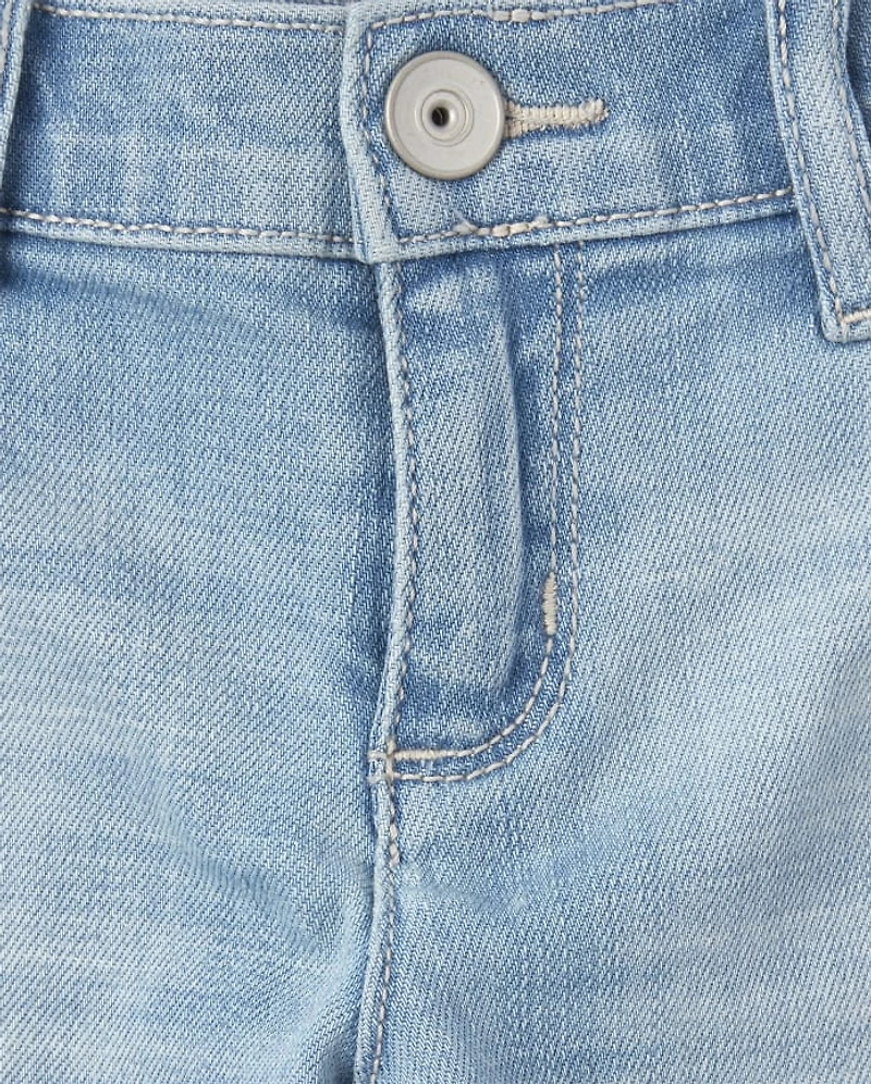 Girls Roll Cuff Denim Skimmer Shorts