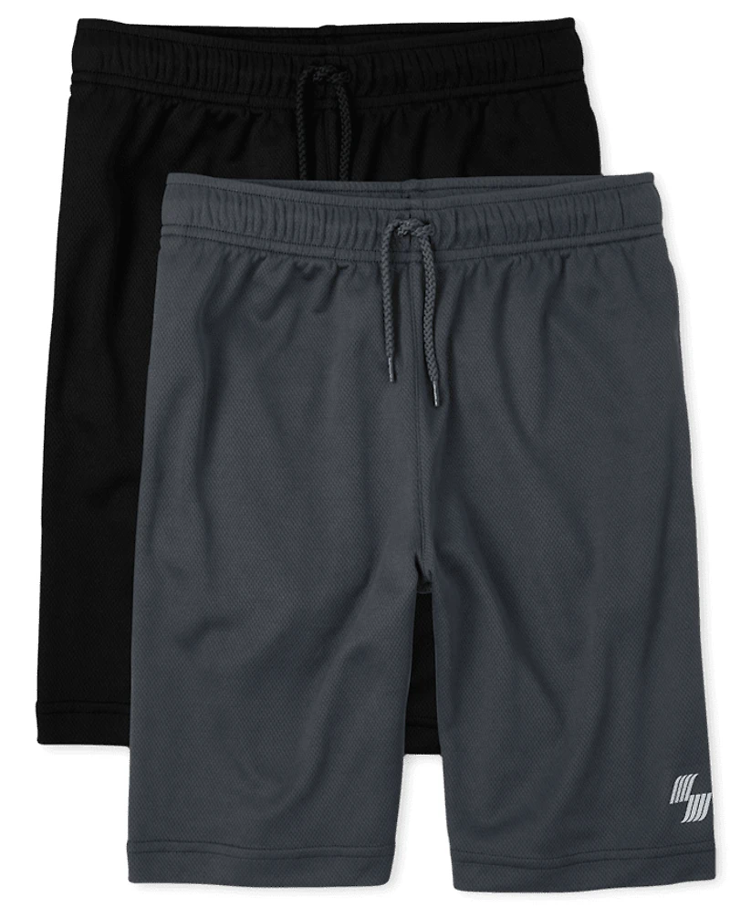 Boys Quick Dry Mesh Basketball Shorts 2-Pack